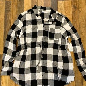 Maternity plaid long sleeve shirt